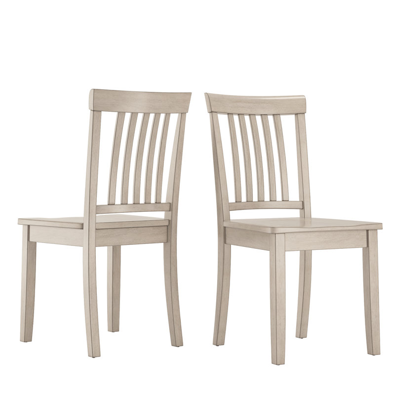 Chaise d'appoint en bois massif H 17,15 po Norita, Blanc antique