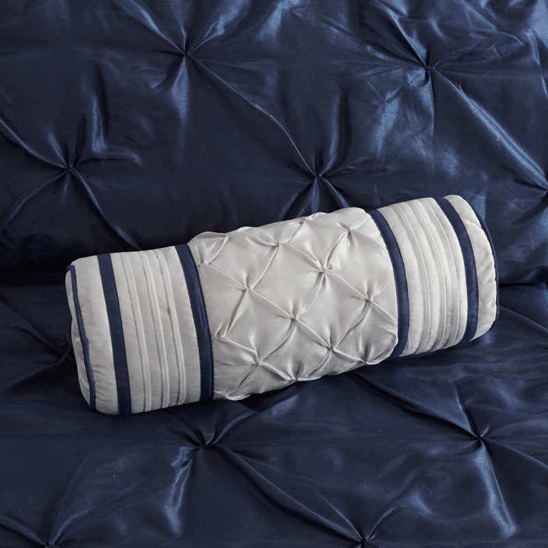 Ensemble d'édredon 7 pièces capitonné bleu marine, Navy, King Comforter + 6 Additional Pieces