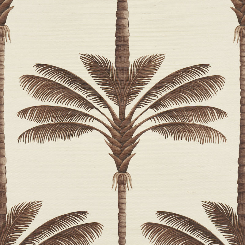 Schumacher X - papier peint en sisal A Palm Is A Palm, Brun