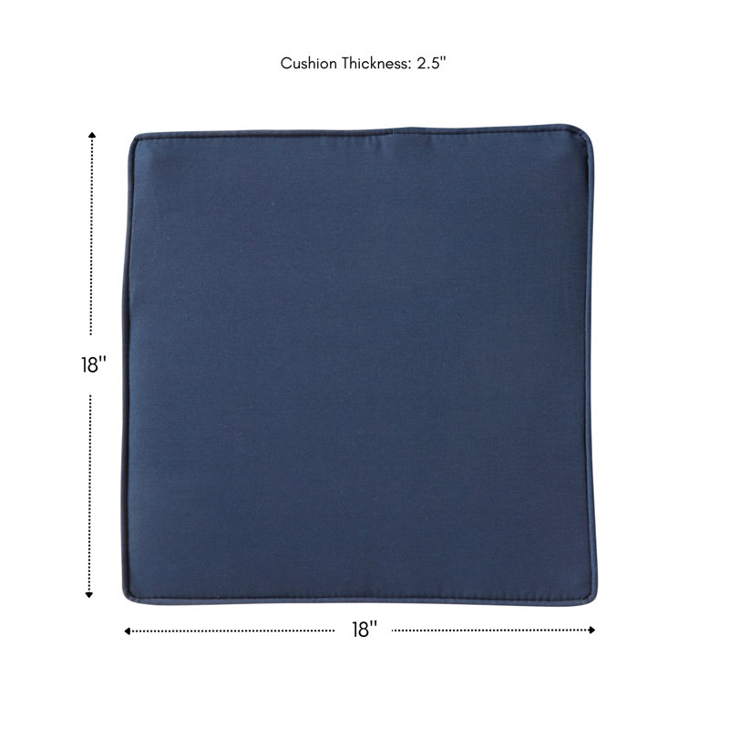 Outdoor Dining Chair Seat Pad, Navy
