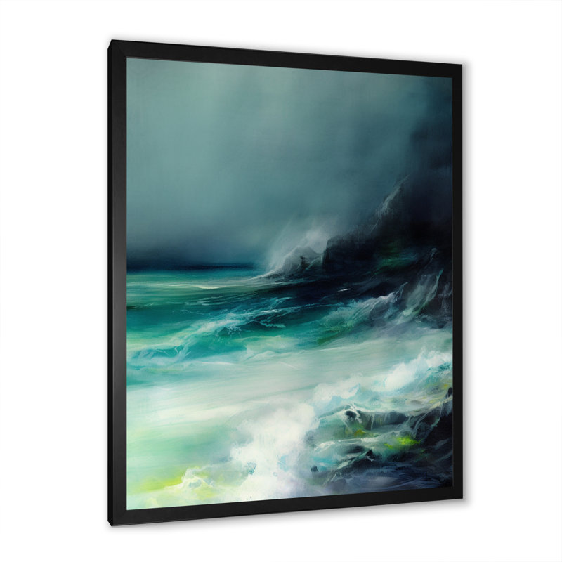 Vagues de bonheur I sur toile, Cadre photo noir, H 44 po x l 34 po x P 1,5 po