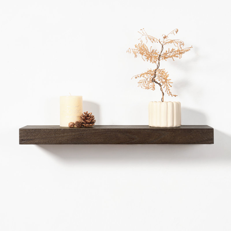 Elmor Heavy Duty Reclaimed Elm Floating Shelf , 1.96" H x 24" W x 8" D, Brown