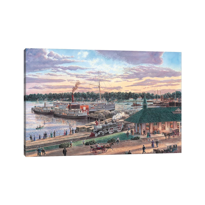 Harbor Springs, Michigan - Wrapped Canvas Painting, 20.32 cm H x 30.48 cm W