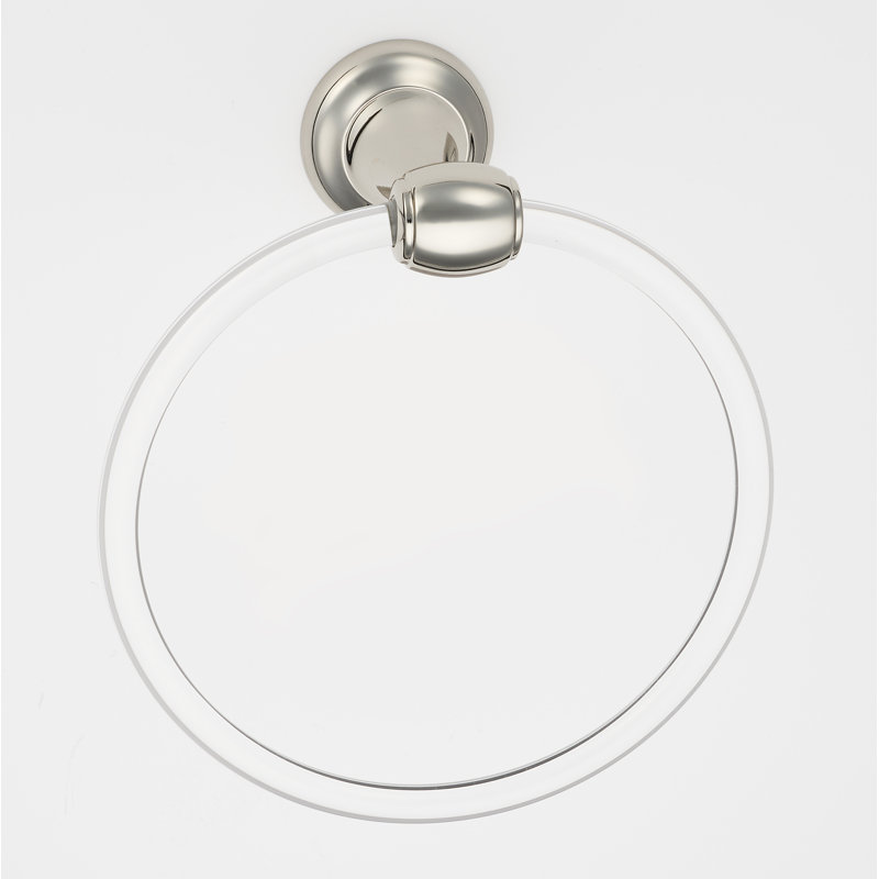 Polished Nickel and Acrylic Wall Mounted Towel Ring