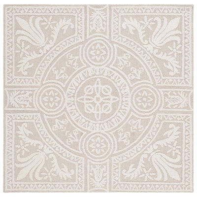 Tapis gris clair / ivoire en laine touffeté à la main Ferrera