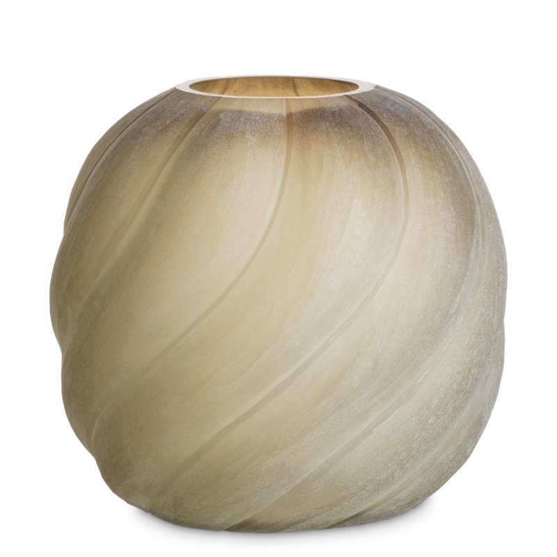 Vase Sicilia, Overall height- 9.25", Frosted Light Brown