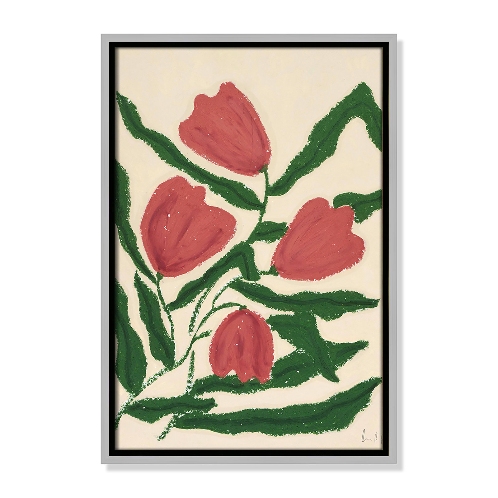 Red Tulips  Print by Camilla Bergqvist, Silver, 19.5" H x 13.5" W