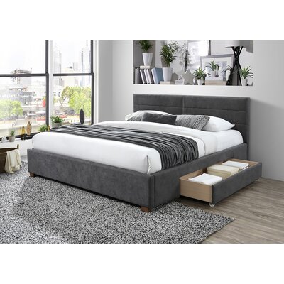 Ellesha Solid Wood and Upholstered Low Profile Storage Platform Bed -  Latitude RunÂ®, 46EF46C1C3FD4E1994738164FF84E8E2