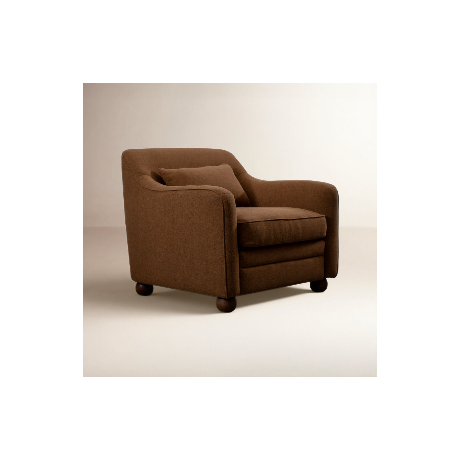 Greely Sloped Arm Upholstered Accent Chair, Rust