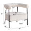 Fauteuil moderne en tissu blanc Boucle
