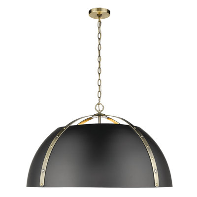 Architha 8 - Light Aged Brass Shaded Pendant
