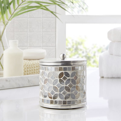 Seville Mosaic Glass Bathroom Storage Container