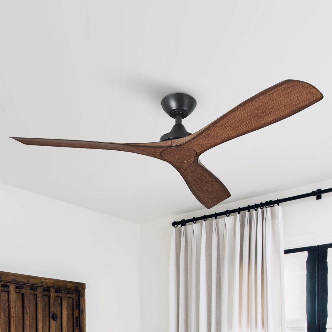 Catlaina 52" 3 - Blade Propeller Ceiling Fan without Lights with Remote Control Wade Logan® 