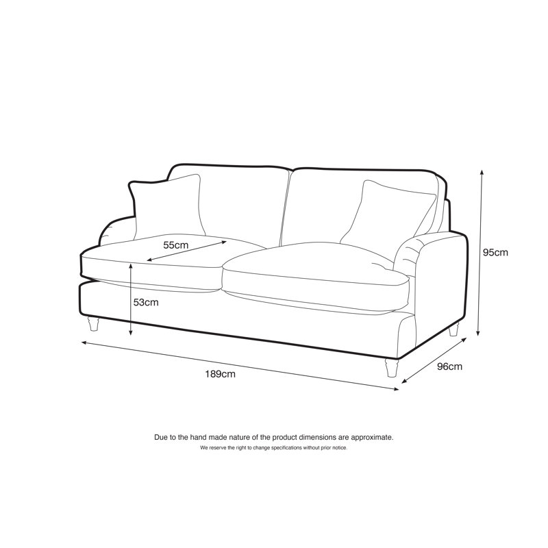 Galilee 3 Seater Sofa, Ice
