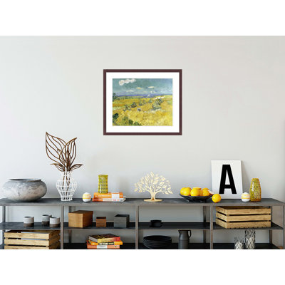 «Wheat Fields with Reaper Auvers» par Vincent van Gogh, impression giclée encadrée