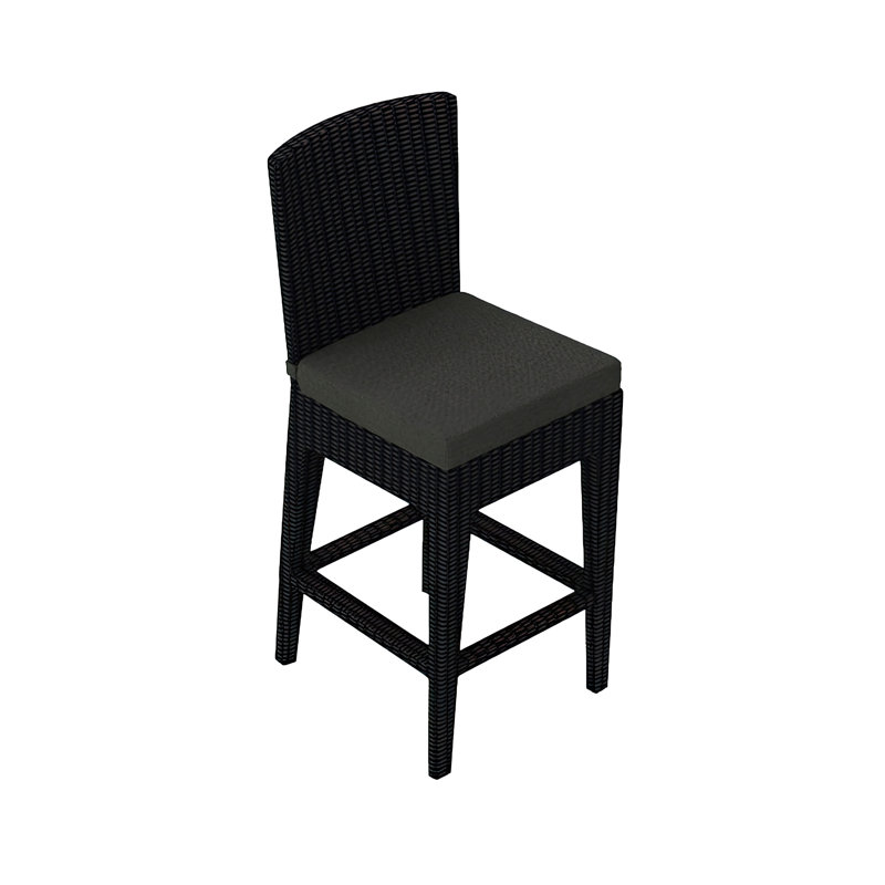 Urbana Outdoor Bar Stool, Canvas Charcoal Sunbrella® Canvas, 25" H