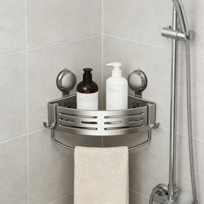 Étagères d'angle à ventouse triangulaires, support de rangement pour salle de bain, support de douche à ventouse, support de rangement pour coins
