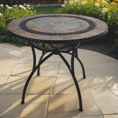 Villena Garden Stone Mosaic Patio Table