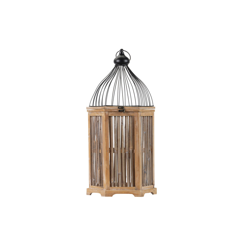 2 Piece Wood Wall Lantern Set