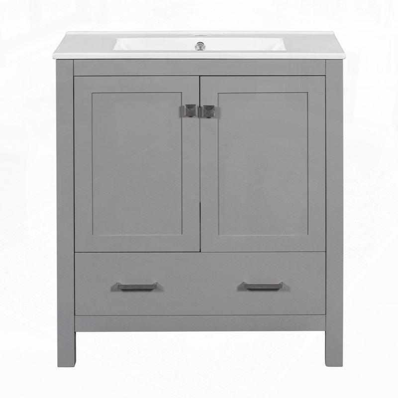 Ensemble de meuble-lavabo double avec salle de bain (séparé), Gris