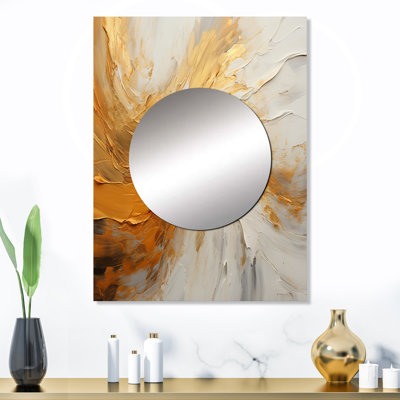 Décoration murale dorée et beige à vagues douces I - Miroir à formes abstraites, décoration murale MTMIR109526