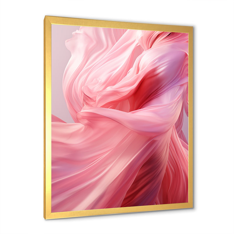 Rose radieux, crépuscule rêveur III, Cadre doré simple, H 32 po x l 16 po x P 1 po