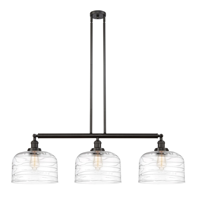 Bell - Luminaire suspendu pour îlot de cuisine 3 lumières 42 " , Grainé, Bronze frotté à l'huile, Ampoule non incluse