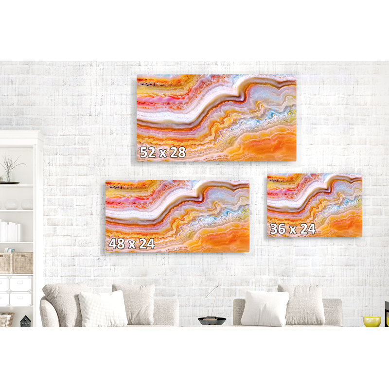 Aimal Great Orange Agate - reproduction d'art sur toile tendue, H 16 po x l 24 po x 1,5 po
