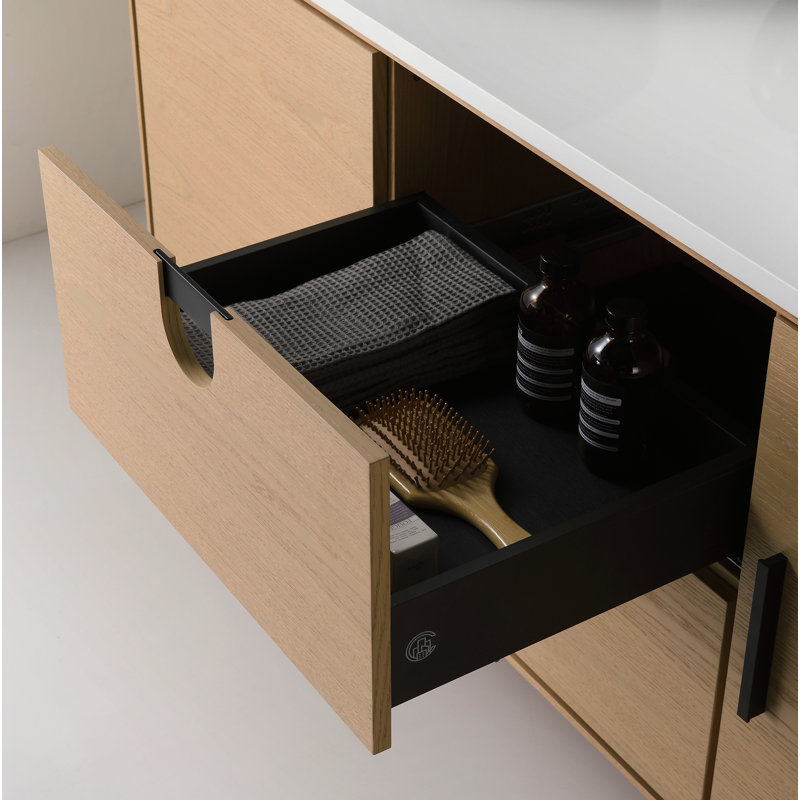 Portree 60" W Double Vanity, Whitewash Oak