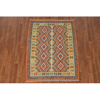 Reversible Wool Kilim Oriental Accent Rug 4x5