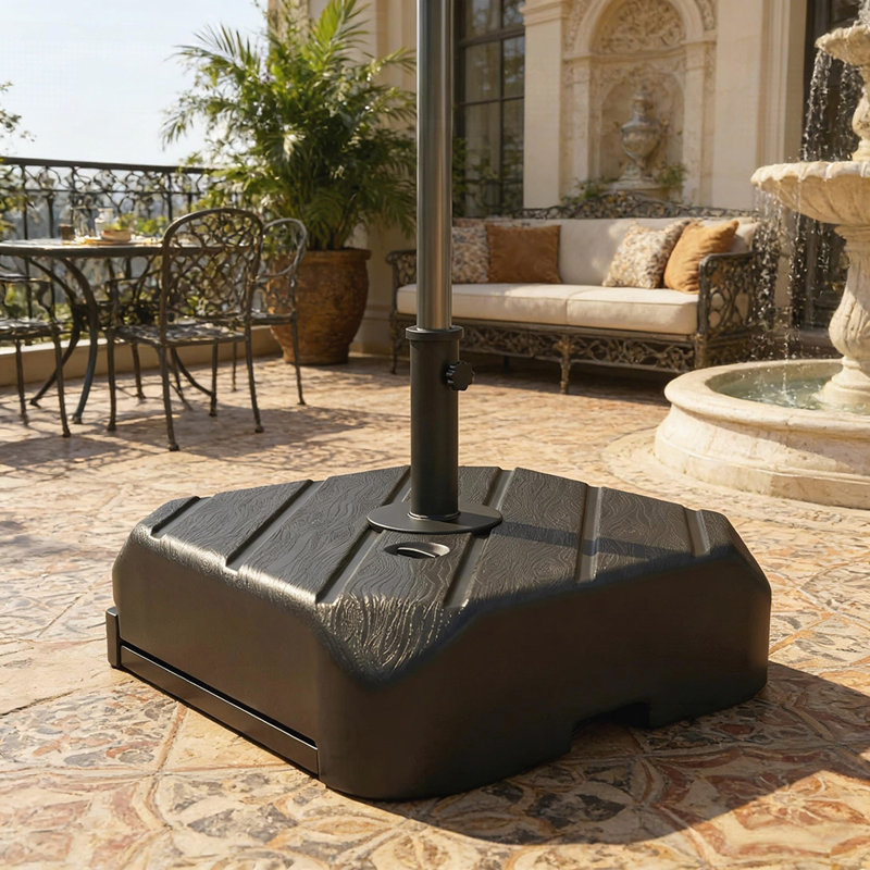 Base de parasol de jardin durable et remplissable avec mobilité facile et résistance aux intempéries pour une utilisation extérieure
