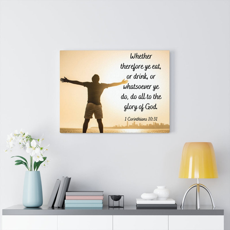 Glory Of God 1 Corinthians 10:31 - Wrapped Canvas Print, 28cm H x 36cm W