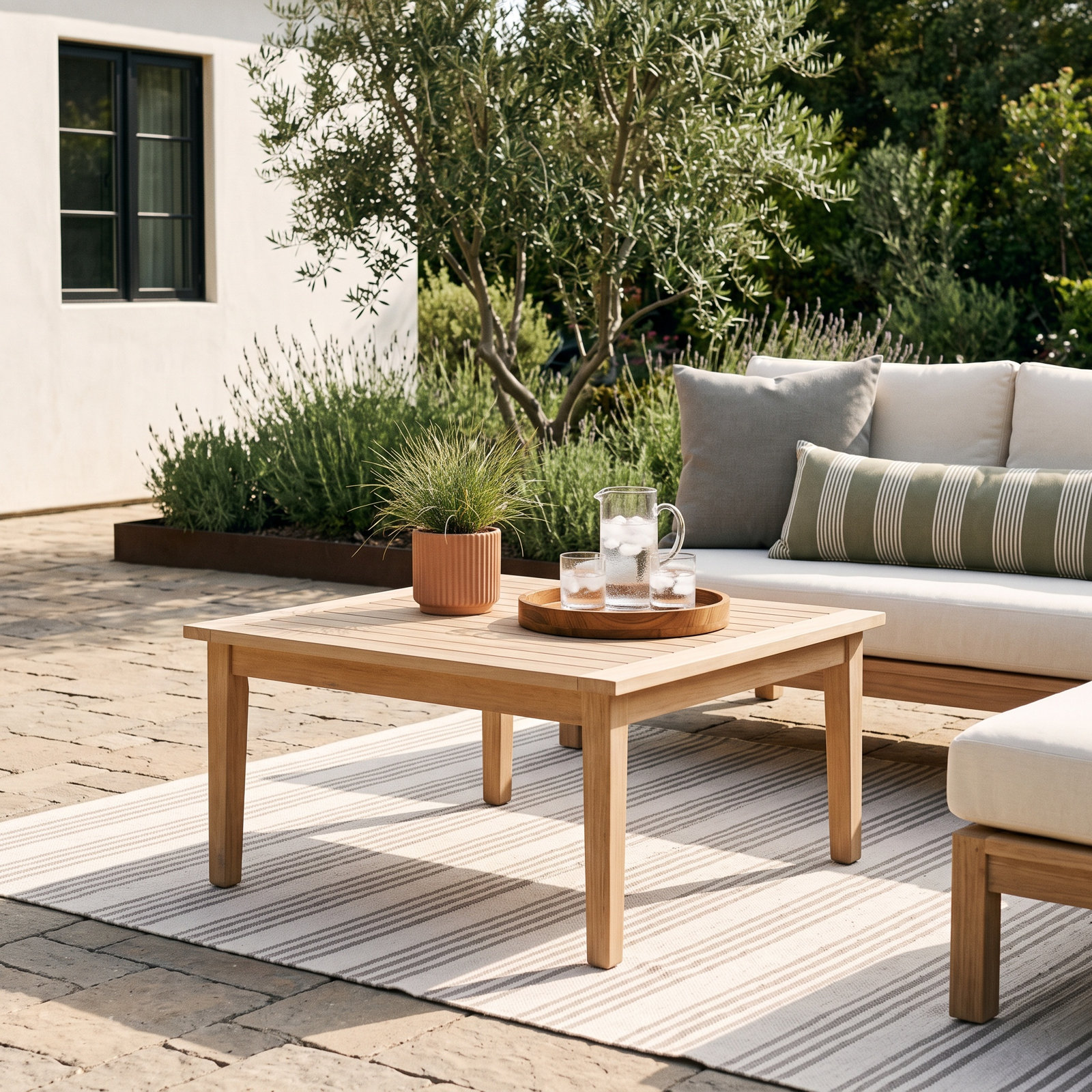 Amina 32" Acacia Patio Table