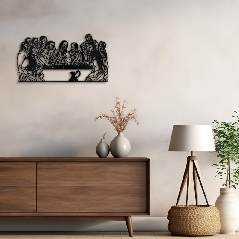Décoration murale en métal, Noir, H 24 po x l 36 po x P 0,05 po