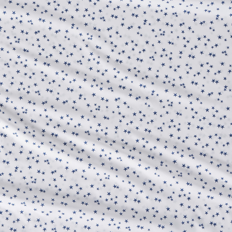 Blue Space Rocket Print Twin Microfiber Sheet Set