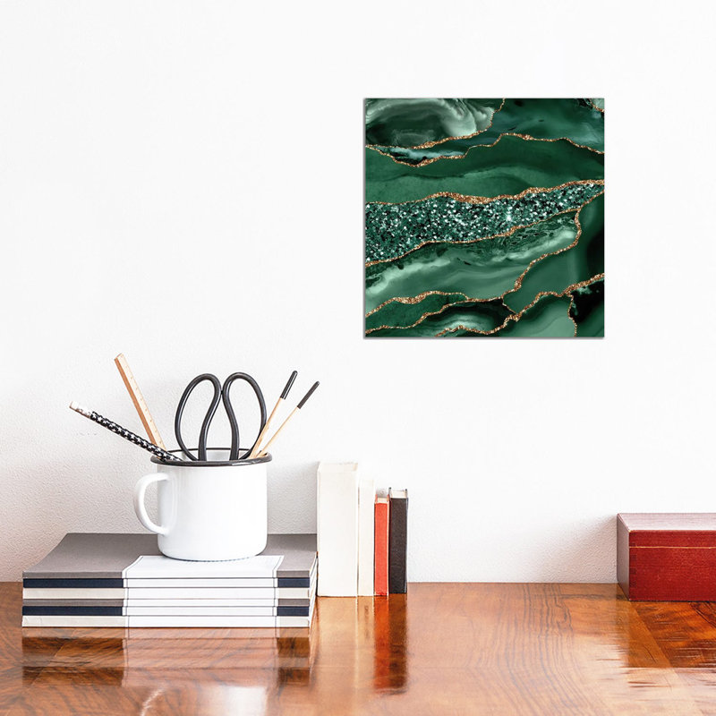 Agate Glitter Ocean Texture XVI by Aloke Design - Gallery-Wrapped Canvas Giclée on Canvas, 30.48 cm H x 30.48 cm W