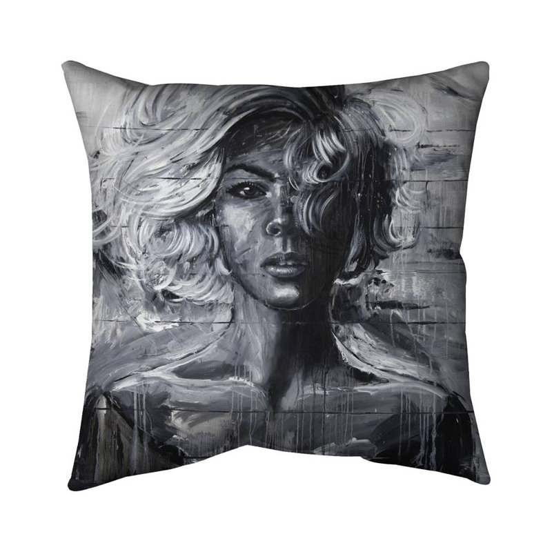 Gentle woman - 18"x18" Throw pillow cover - Poly twill - Print on demand