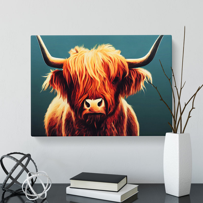 Highland Cow Portrait Vol.2 - Wrapped Canvas, 35cm H x 50cm W x 3cm D