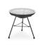 Table d'appoint d'extérieur avec verre trempé et fabrication artisanale - base noire unique-1068094771