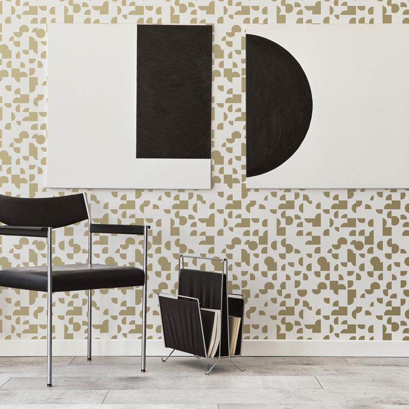Selah 16.5' L x 20.5" W Peel and Stick Wallpaper Roll, Gold