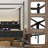Classic Four-poster Metal Canopy Bed With Wooden Headboard, Easy To Assemble, With Charging Station And Storage Features, No Box Spring Needed-1482172381-1482172382