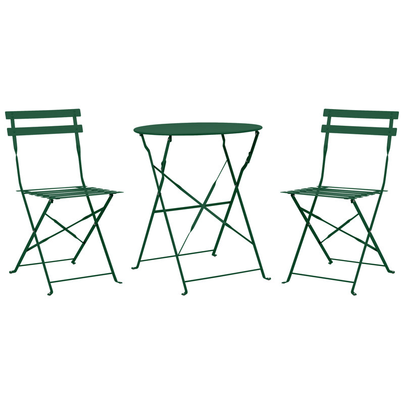 Bistro Set Metal Green Dark Green Riverlynn, Dark Green