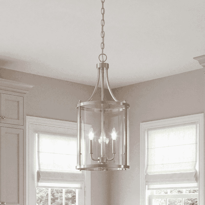 Cleveland 3-Light Chandelier, Nickel satiné