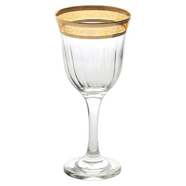  JoyJolt Windsor Gold Rim White Wine Glasses. Crystal