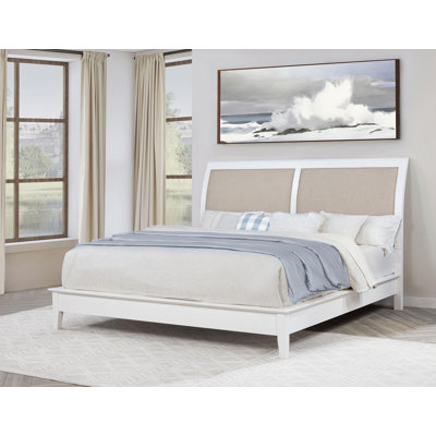 56-inch Upholstered Panel Bed White