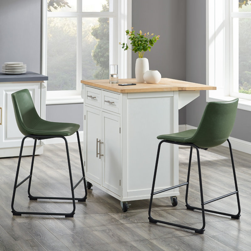 Tabouret de bar / de comptoir en similicuir Oconnor, Vert, Tabouret de bar - siège d'une hauteur de 29 po