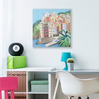 Ville italienne, Port, bord de mer, horizon urbain