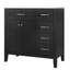 Meuble-lavabo noir 36 po avec lavabo, bois d'hévéa et construction, tiroirs de rangement, autoportants, tiroirs fonctionnels, lavabo en céramique lisse, solide, option de modernisation moderne
