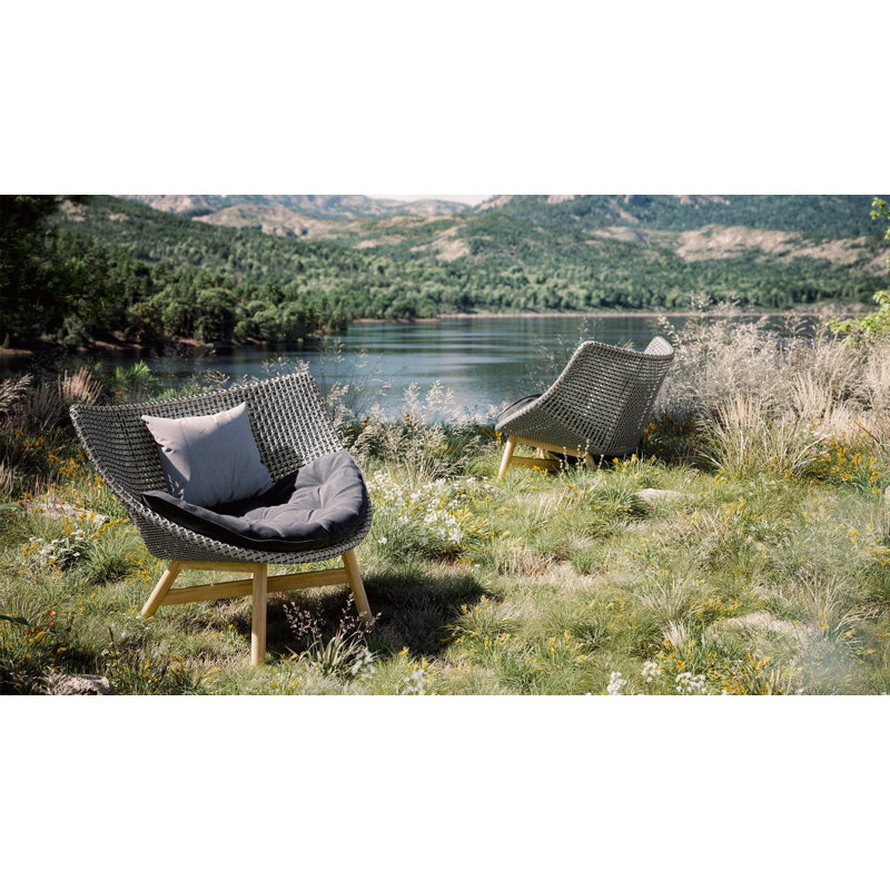 Mbrace Outdoor Teak Lounge Chair, Arabica, Natura Taupe