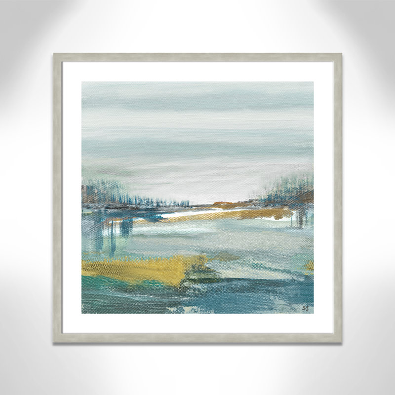 Lewbeach - Peinture encadrée, Argent chaud, H 32,5 po x l 32,5 po x P 1,13 po